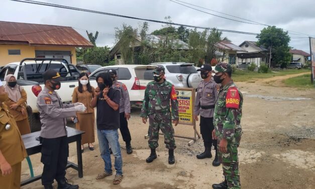 Koramil 0909-03 Muara Wahau Patroli Pendisiplinan Protokol Kesehatan