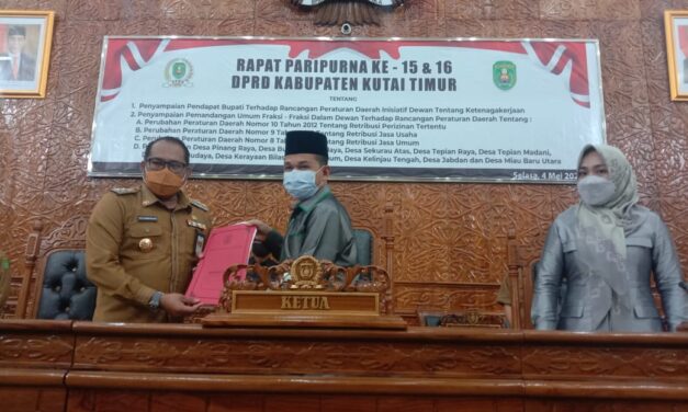 Pemkab Kutim Sampaikan Pendapat Atas Raperda Inisiatif Dewan Tentang Ketenagakerjaan