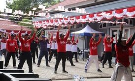 Gebyar Semangat Kemerdekaan RI ke 77, BPKAD Kutim Gelar Senam Bersama dan Jalan Sehat