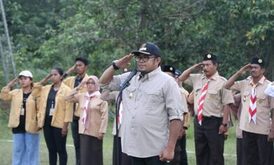 Wabup Kutim Tutup Perkemahan Gabungan Kwartir Ranting Pramuka