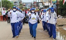 Diikuti Ribuan Peserta, Lomba Gerak Jalan Merdeka Belajar Berlangsung Meriah
