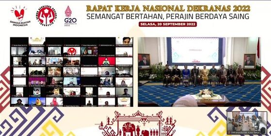 Susun Program Kerja, Dekranasda Kutim Ikuti Rakernas Secara Virtual