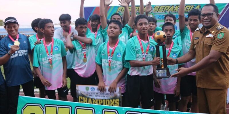 Taklukan Kongbeng Dengan Skor Tipis, Sangatta Utara Juara di Fesbol Merdeka Belajar Jenjang SMP