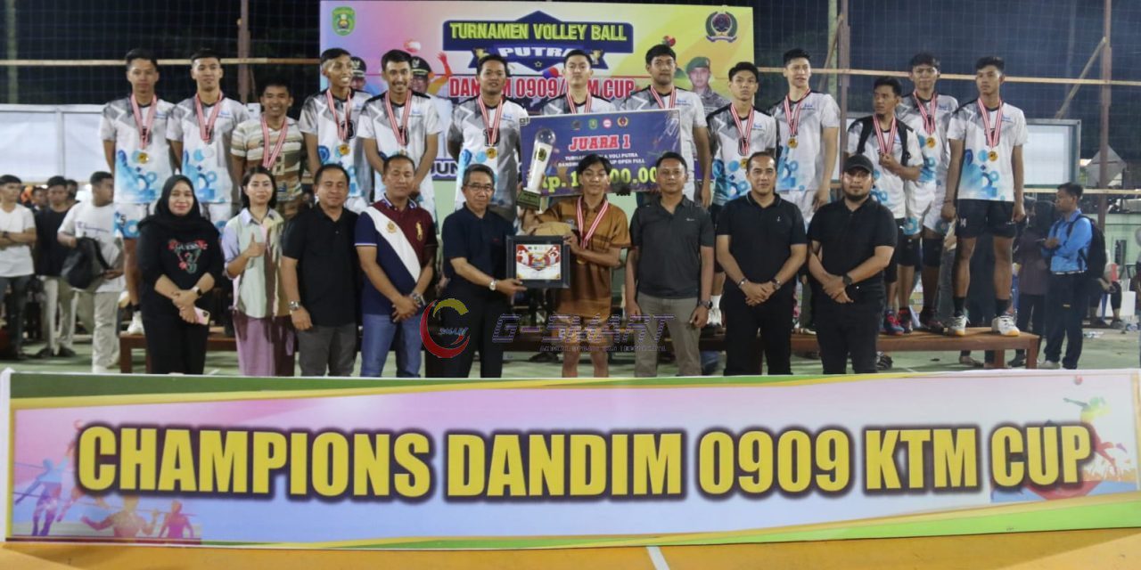 Dihuni Pemain Timnas, Tim Bola Voli Putra Ayris Bontang Juara di Turnamen Dandim 0909/KTM Cup 2023