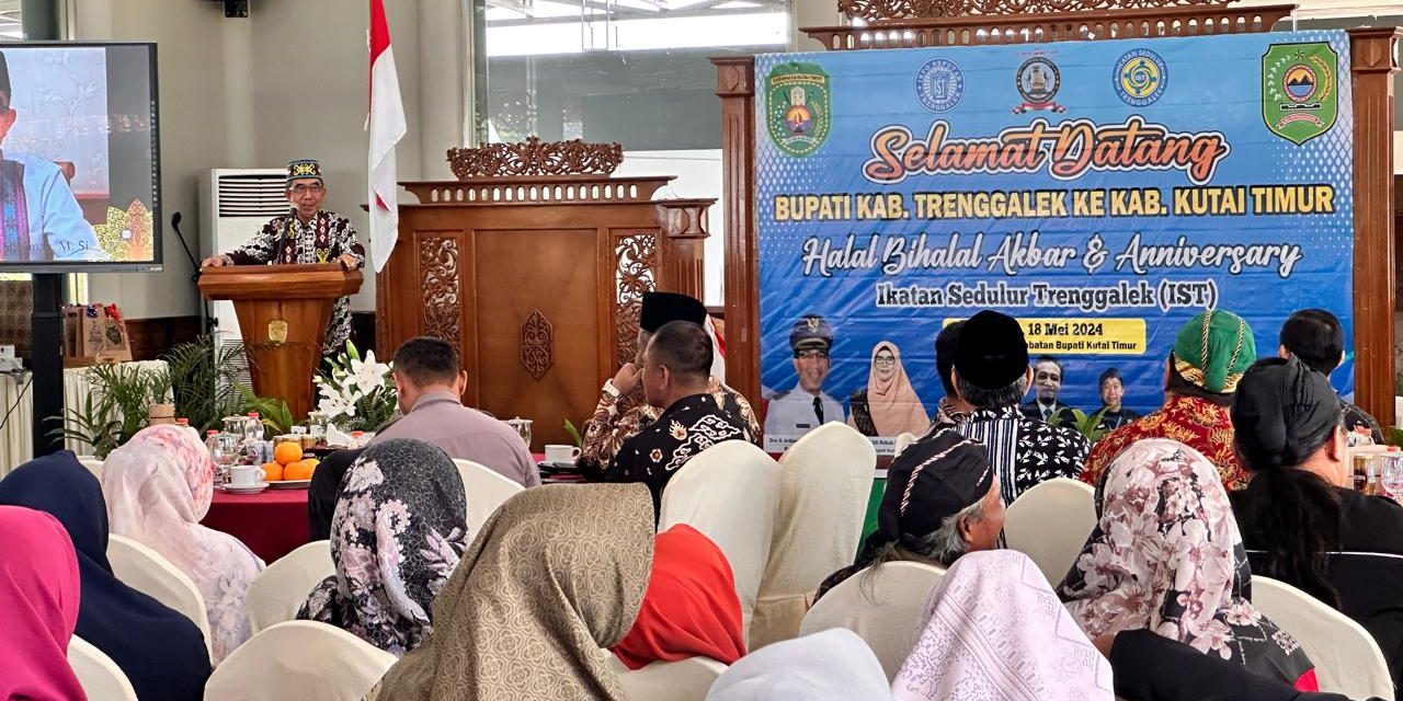 Bupati Ardiansyah Perkenalkan Geografis Kutim Kepada Bupati Trenggalek di Halal bi Halal IST