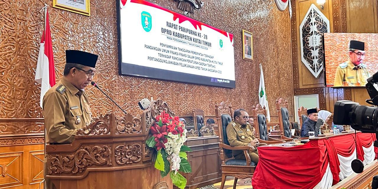 DPRD Kutim Gelar Paripurna Terkait Tanggapan Pemerintah Atas Raperda Pertanggungjawaban APBD 2023