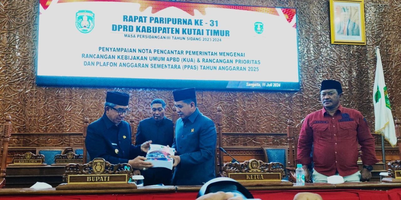 DPRD Kutim Gelar Rapat Paripurna Penyampaian Nota Pengantar KUA-PPAS 2025