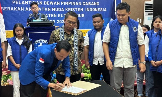 Di Pelantikan Pengurus DPC GAMKI Kutim , Wabup Mahyunadi : Pemerintah Mengayomi Semua Umat Beragama