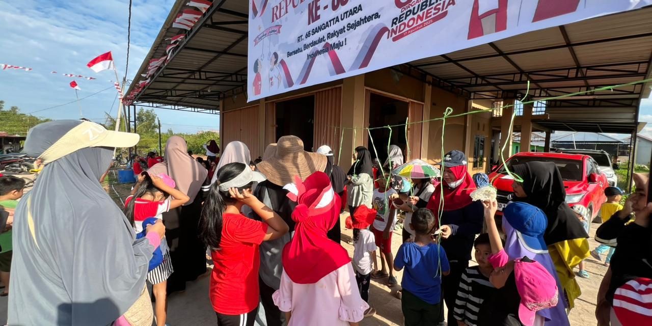 Meriahkan HUT ke-80 RI, Warga RT 65 Sangatta Utara Gelar Berbagai Lomba