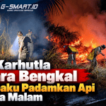 Tim Karhutla Muara Bengkal Berjibaku Padamkan Api hingga Malam
